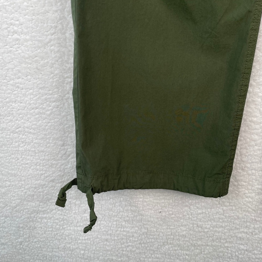 Aerie Womens Olive Green Cotton Cargo Pants Elastic Waist Toggle Hem Small - Picture 4 of 12